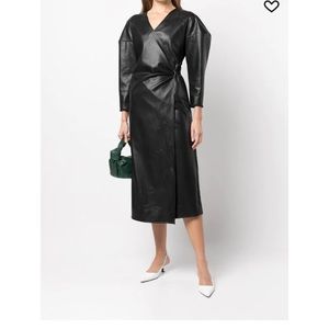 leather wrap dress